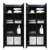 Manhattan Comfort Hopkins Storage Closet 2.0 in Black - Set of 2 2-2GLF-BK